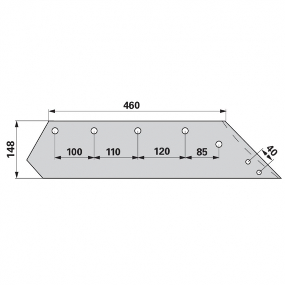 Obrázok pre Pluhové ostří pro dláto pravé FRANK na pluh Kverneland, Pöttinger 18