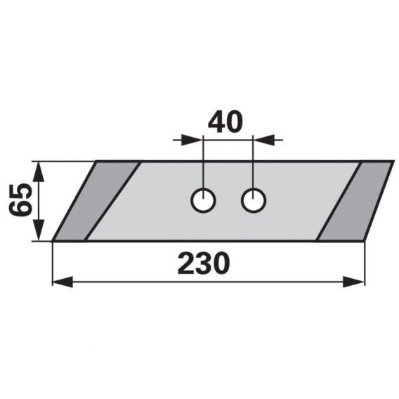 Obrázok pre Dláto levé FRANK na pluh Kverneland, Pöttinger 063090 230 x 65 x 12 mm