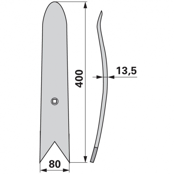 Obrázok pre Odhrnovačka pravá na radličkový podmítač Kuhn Cultimer, Performer 400 x 80 x 13,5 mm