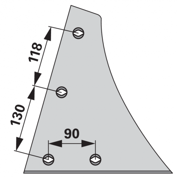 Obrázok pre Výměnný díl pravý na pluh Kuhn 619172 pro orební těleso L6 317 x 280 mm iQparts