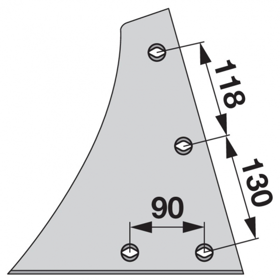 Obrázok pre Výměnný díl levý na pluh Kuhn 619173 pro orební těleso L6 317 x 280 mm iQparts