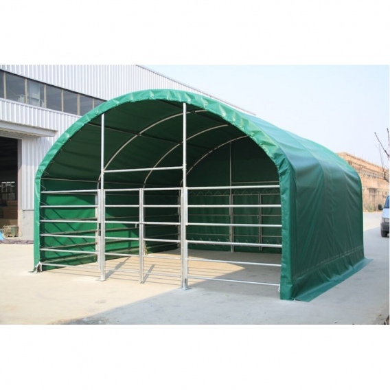 Obrázok pre Plachtový přístřešek pro koně, ovce, skot, zvířata 6 x 6 x 3,7 m + plachta 750 g/m2