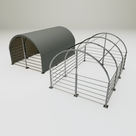 Obrázok pre Plachtový přístřešek pro koně, ovce, skot, zvířata 4 x 6 x 3,15 m + plachta 750 g/m2