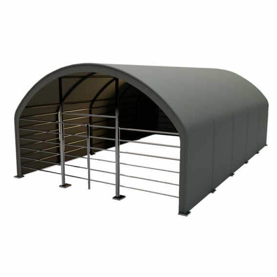 Obrázok pre Plachtový přístřešek pro koně, ovce, skot, zvířata 6 x 10 x 3,7 m + plachta 750 g/m2