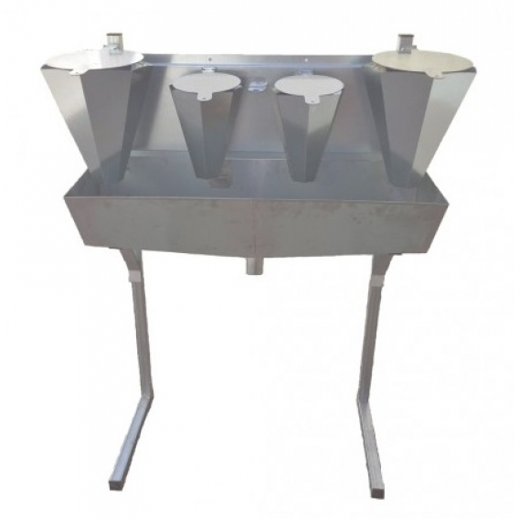 Obrázok pre 4 nerezové odkrvovače drůbeže střední a velké na opěrách Dominion DIT DICO