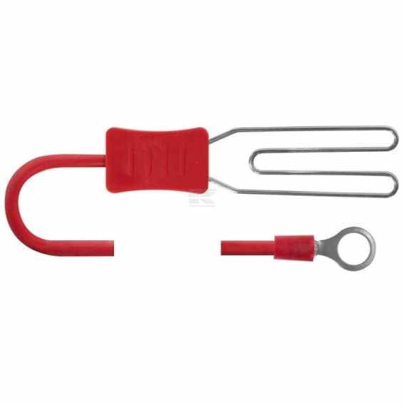 Obrázok pre Připojovací kabel k elektrickému ohradníku pro drát, lanko, pásku 1250 mm s okem M8
