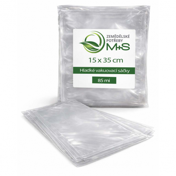 Obrázok pre Hladké vakuovací sáčky M+S 15 x 35 cm síla 85 mi profi 100 ks do komorové vakuovačky