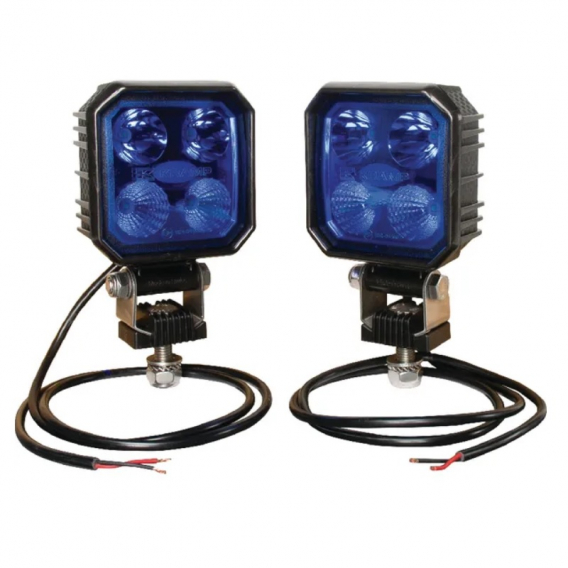Obrázok pre Modrý LED pracovní světlomet, světlo 2 x 9W 1000 Lumen na postřikovač, balení 2 ks
