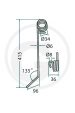 Obrázok pre Zavlačovací pero pro lehké secí brány vhodné pro Hatzenbichler nové provedení délka 415 mm