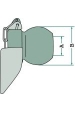 Obrázok pre Koule s límcem kat. 3-3 do spodních ramen tříbod. závěsu, průměr 37 mm, závlačka 17 mm
