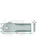 Obrázok pre Nůž do drtiče slámy Rasspe ozubený pro KPAB, New Holland tloušťka 5 mm