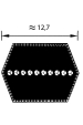 Obrázok pre Klínový řemen AA 108 13 x 2761 Li šestihranný pro sekačky Electrolux,, Husqvarna, Partner