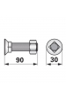 Obrázok pre Pluhový šroub s maticí čtyřhran M16 x 90 mm 8.8 na pluh Ross Roudnice