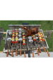 Obrázok pre Zahradní gril na kuřata, špízy, šašlíky a maso s motorem Beeketal BSG-90SG na dřevěné uhlí