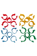 Obrázok pre Zámkové kroužky na slepice a kachny 16 mm zelené 5 ks, červené 5 ks, modré 5 ks, žluté 5ks