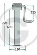 Obrázok pre Opěrná noha pod návěs Simol nosnost 5440 kg s boční klikou 2-chodá s ozubeným převodem
