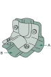 Obrázok pre Stájová trubková rohová spona dvoudílná se 4 šrouby průměr A 60 mm B 48 mm