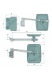 Obrázok pre Zpětné zrcátko levé 235 x 180 x 95 mm s držákem na Deutz, Hürlimann, Landini, MF, NH, Same